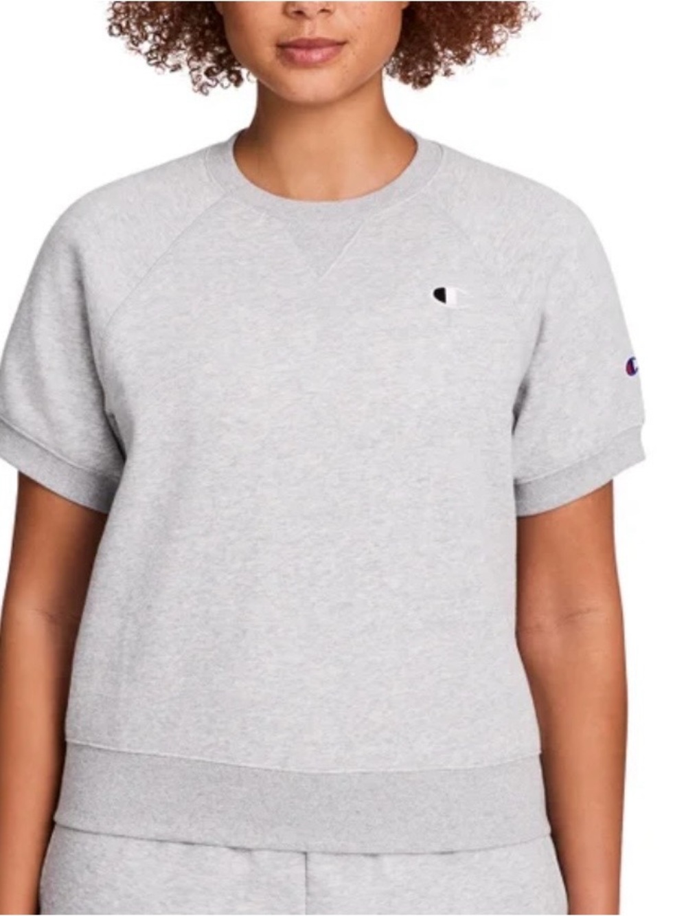 CHAMPION - NWT - Light Grey Short-Sleeve Crewneck Sweatshirt